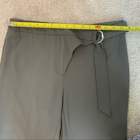 TRISTAN khaki green Flowey tapered belted dress pants trousers Sz 8 - Picture 6 of 9